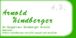 arnold windberger business card